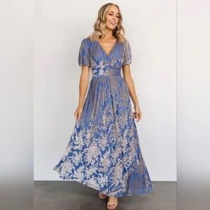 NWT, Baltic Born, Leslie Velvet, Blue and Silver, Size 2X